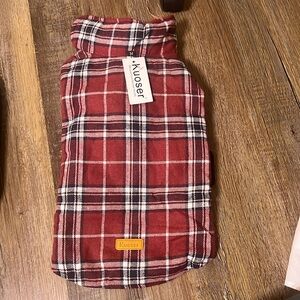 WATERPROOF CHIC CUTE DOG COAT! Traditional plaid, reversible, KUOSER brand.